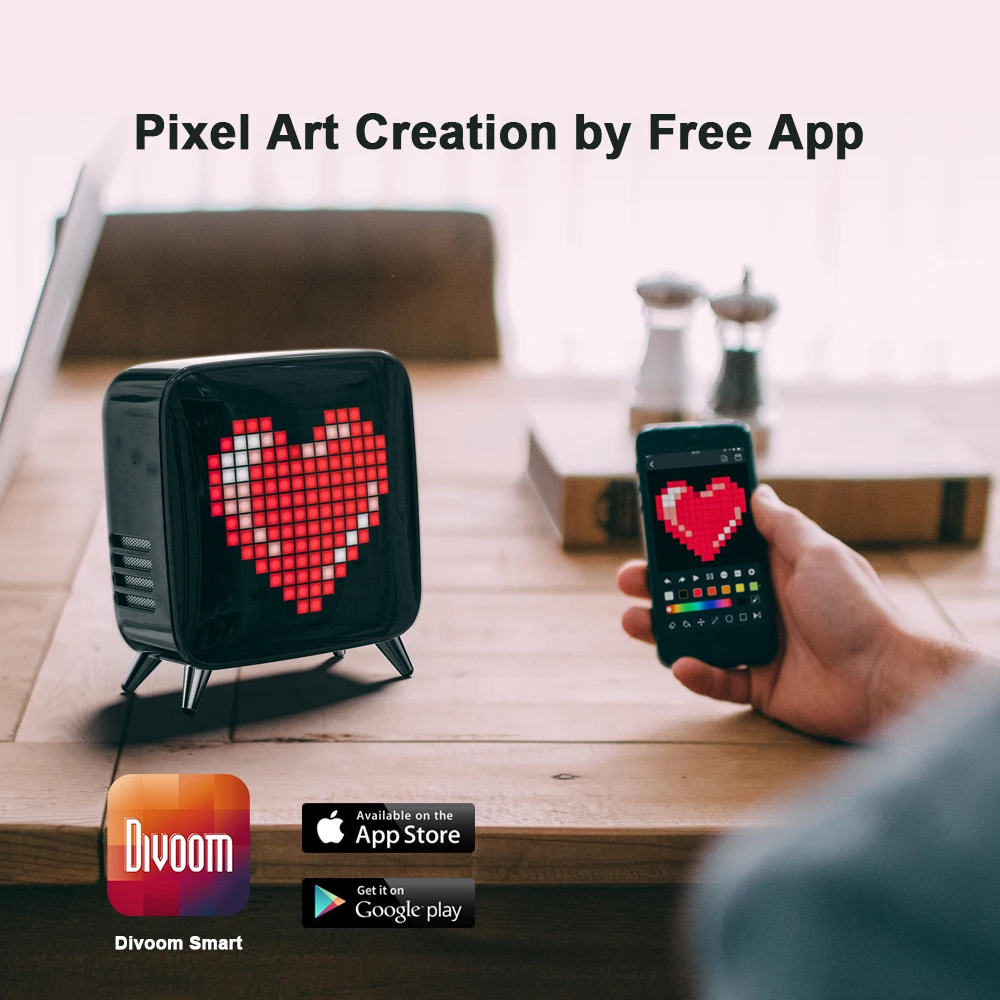 Divoom Tivoo Max Pixel Art Bluetooth беспроводной динамик с 2,1 аудио системой 40 Вт Выход тяжелый бас приложение управление для IOS и Android