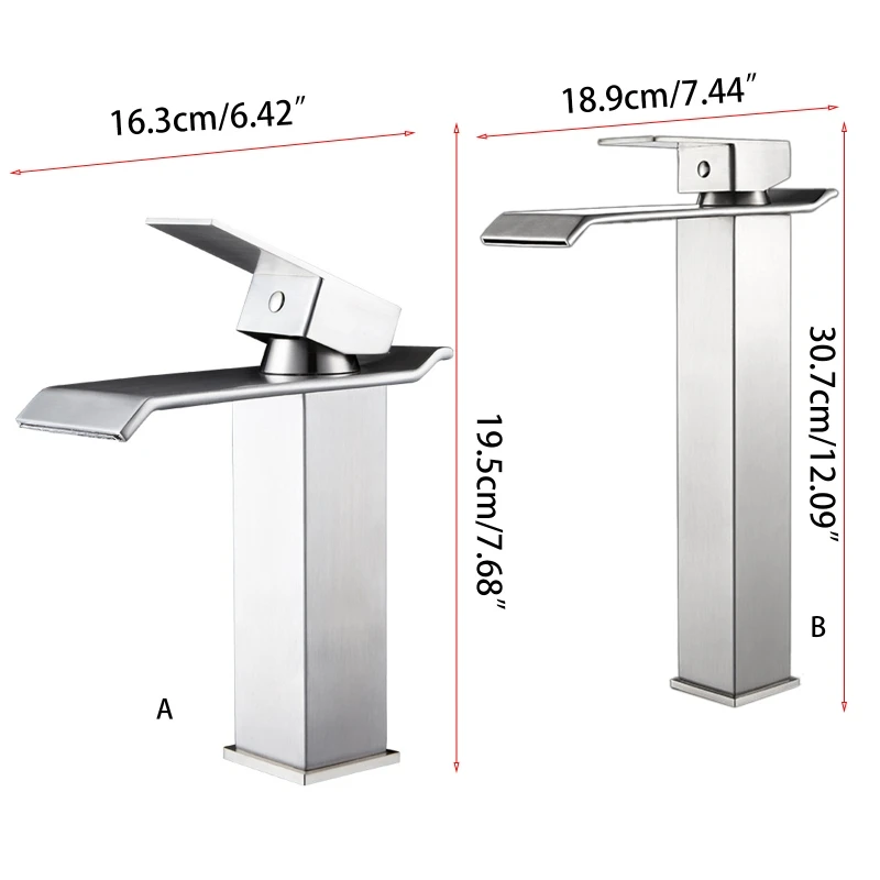

Bathroom Hotel Shopping Mall Waterfall Faucet Vanity Vessel Sinks Mixer Tap Cold And Hot Water Tap