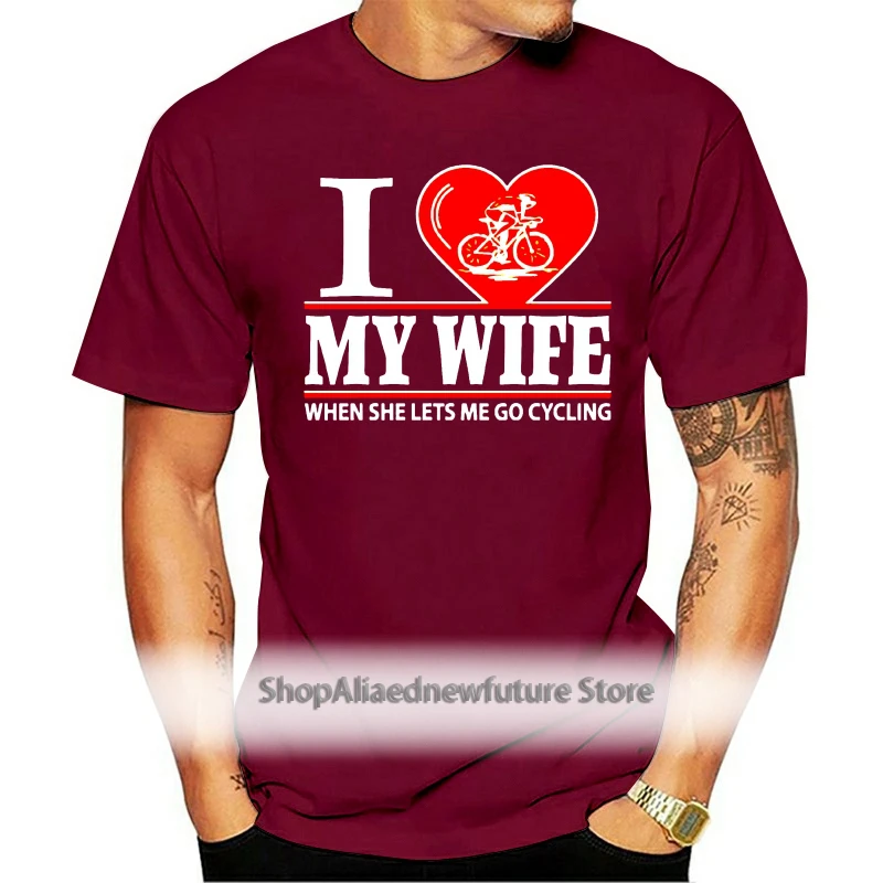 

I Heart My Wife Mens Funny Cycling T-Shirt Racing Bike Bicycle Love Bicycle MTB