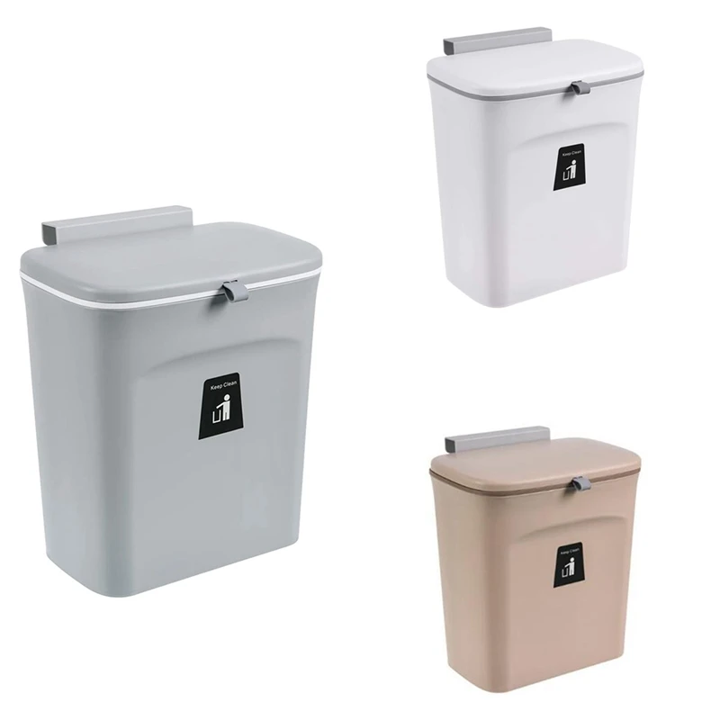 

Kitchen Compost Bin for Counter Top or Under Sink, Hanging Small Trash Can with Lid,Mountable Indoor Compost Bucket