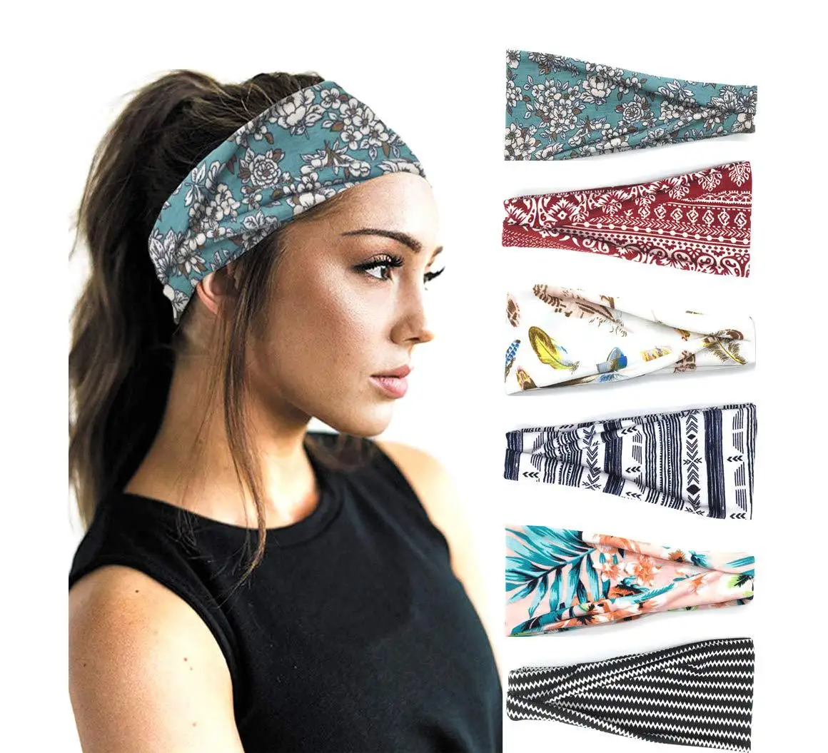 

6 colors headband letter print fashion brand head band with tag sweatband sport outdoor