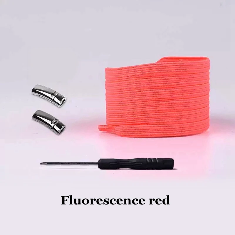 Fluorescence red 1 пара, 24 цвета, плоские магнитные шнурки, эластичные шнурки без завязок, шнурки для обуви для детей, взрослых, унисекс, сникерсы, шнурки, шнурки для быстрого отдыха - Цвет: Fluorescence red