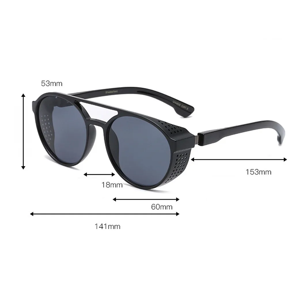 Новинка солнцезащитные очки в стиле стимпанк для женщин и мужчин ретро круглые