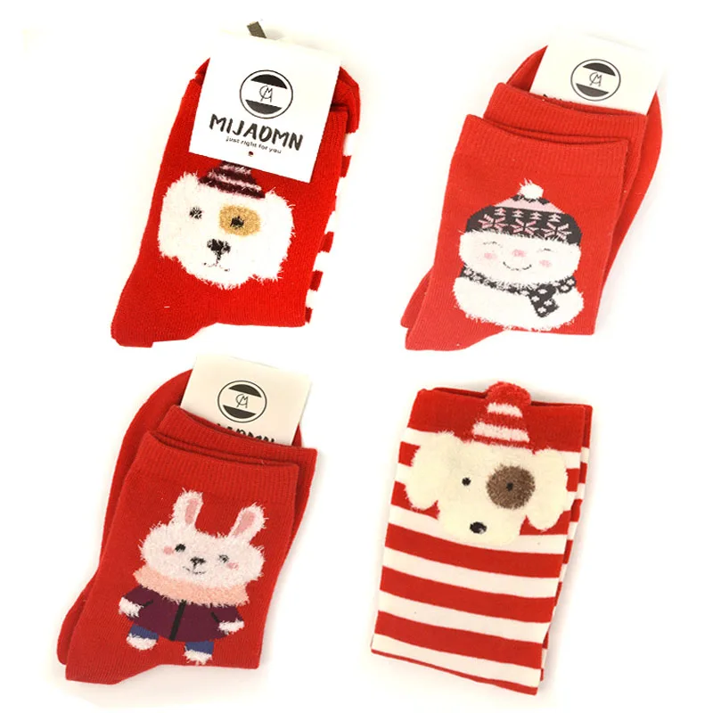 Милые рождественские носки для женщин зима 2019 Санта Клаус Рождественские Зимние