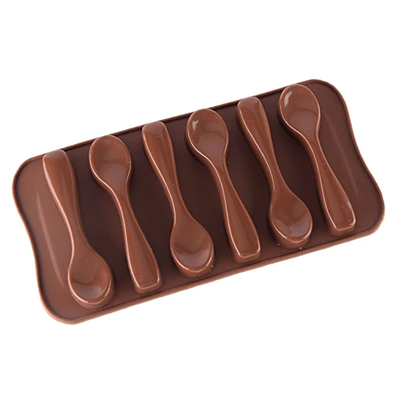 

Chocolate Mold Creative 6-Cavity Scoop Shaped Silicone Mold Non-Stick Candy Mold 3D Pastry Jelly Cookies Baking Decoration Tools