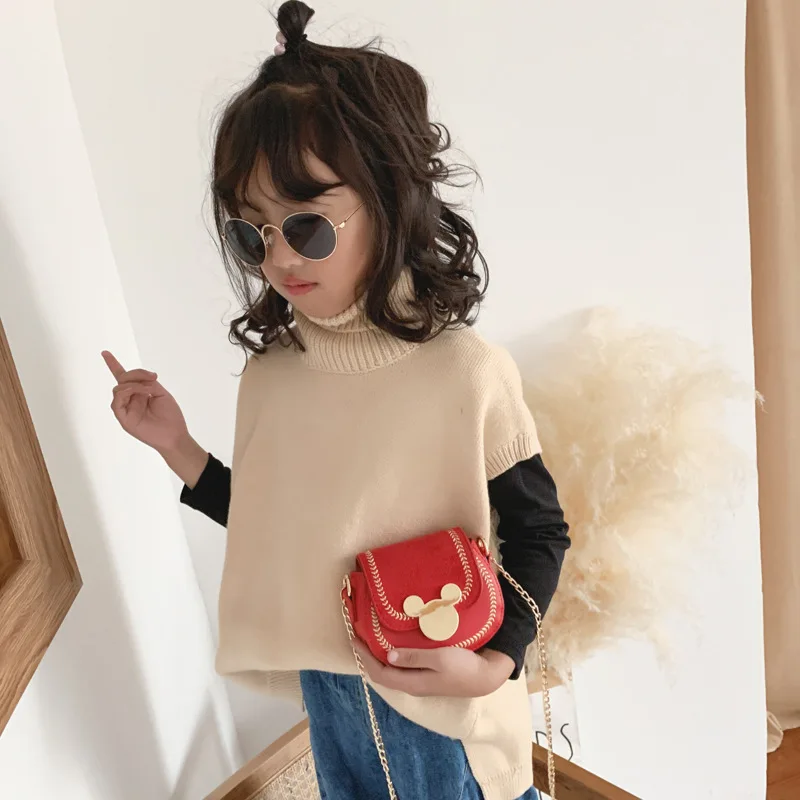 Детская Декоративная Сумка из ПУ кожи с героями Диснея Минни и Микки сумка на