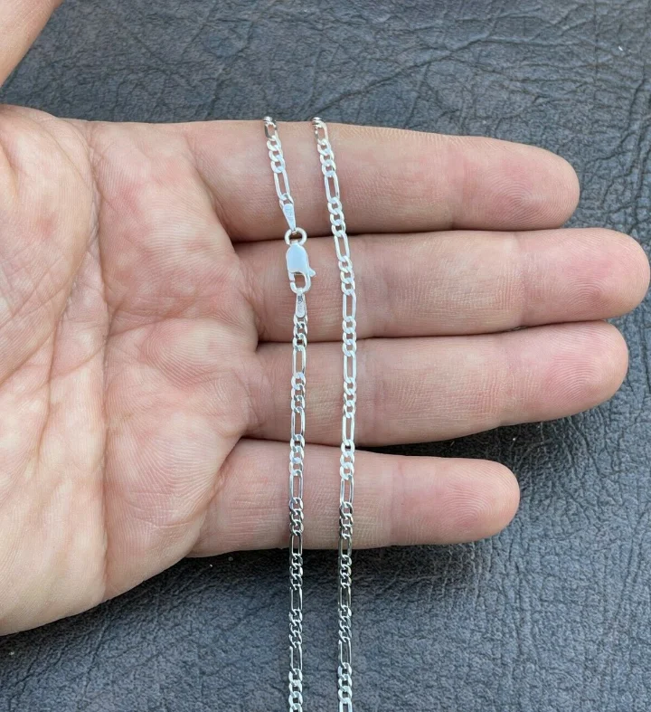 

ANGLANG New Classical Fashion Mens Womens White Gold Charms Chain Necklace 16" 18" 20" 22" Luxury Jewelry Wedding Christmas gift