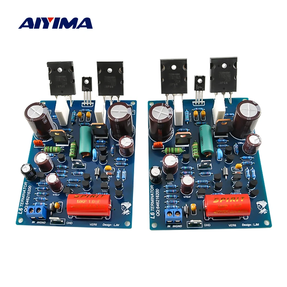 

AIYIMA 2Pcs Sound Amplifier Audio Board 1943 5200 Power Amplifiers 120Wx2 Amp Low Noise Linear Bipolar Transistor Amplificador