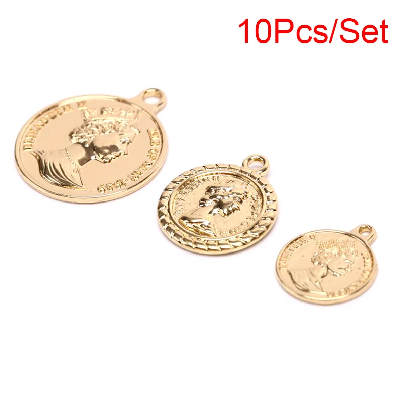 10 шт./компл. сплав Портретные серебряные золотые подвески металлические