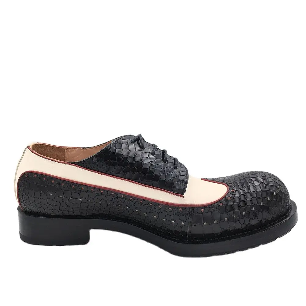 Мужские туфли на шнуровке Sipriks черные белые деловые Костюмные Goodyear повседневная