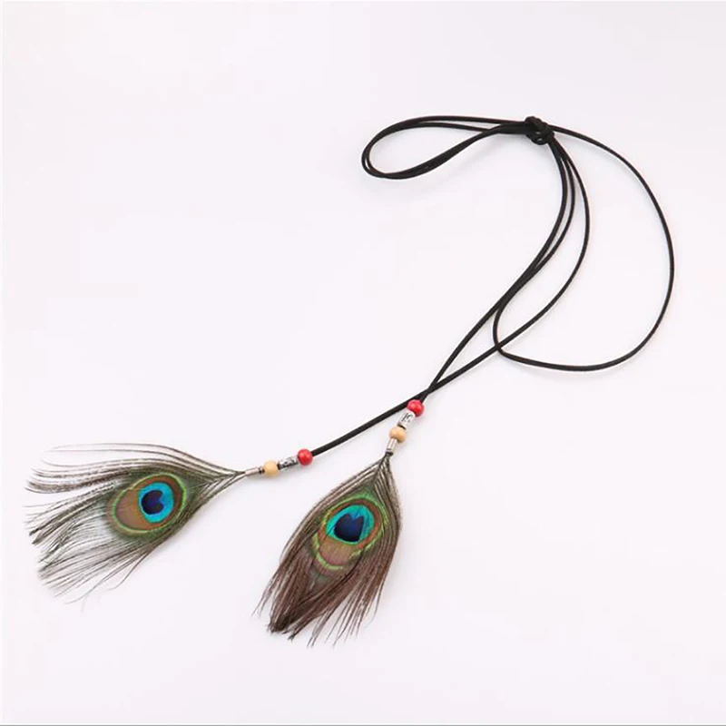 Женские аксессуары для волос перо модное павлина повязки на голову головной убор