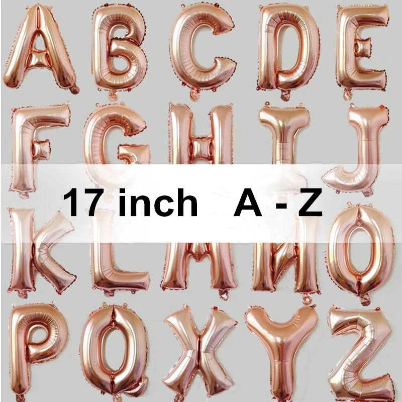 Розовое золото буквы воздушные шары розовое фольги Алфавит воздушный шар