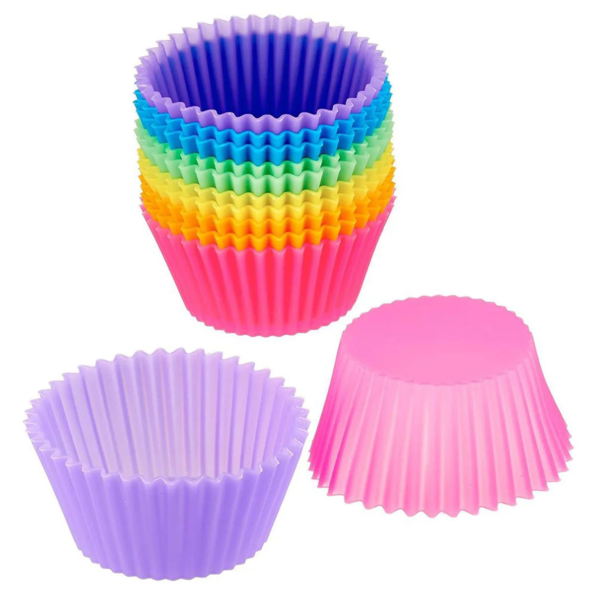 

12/24pcs Silicone Cake Mold Round Shaped Muffin Cupcake Baking Molds Kitchen Cooking Bakeware Maker DIY Cake Decorating Tools