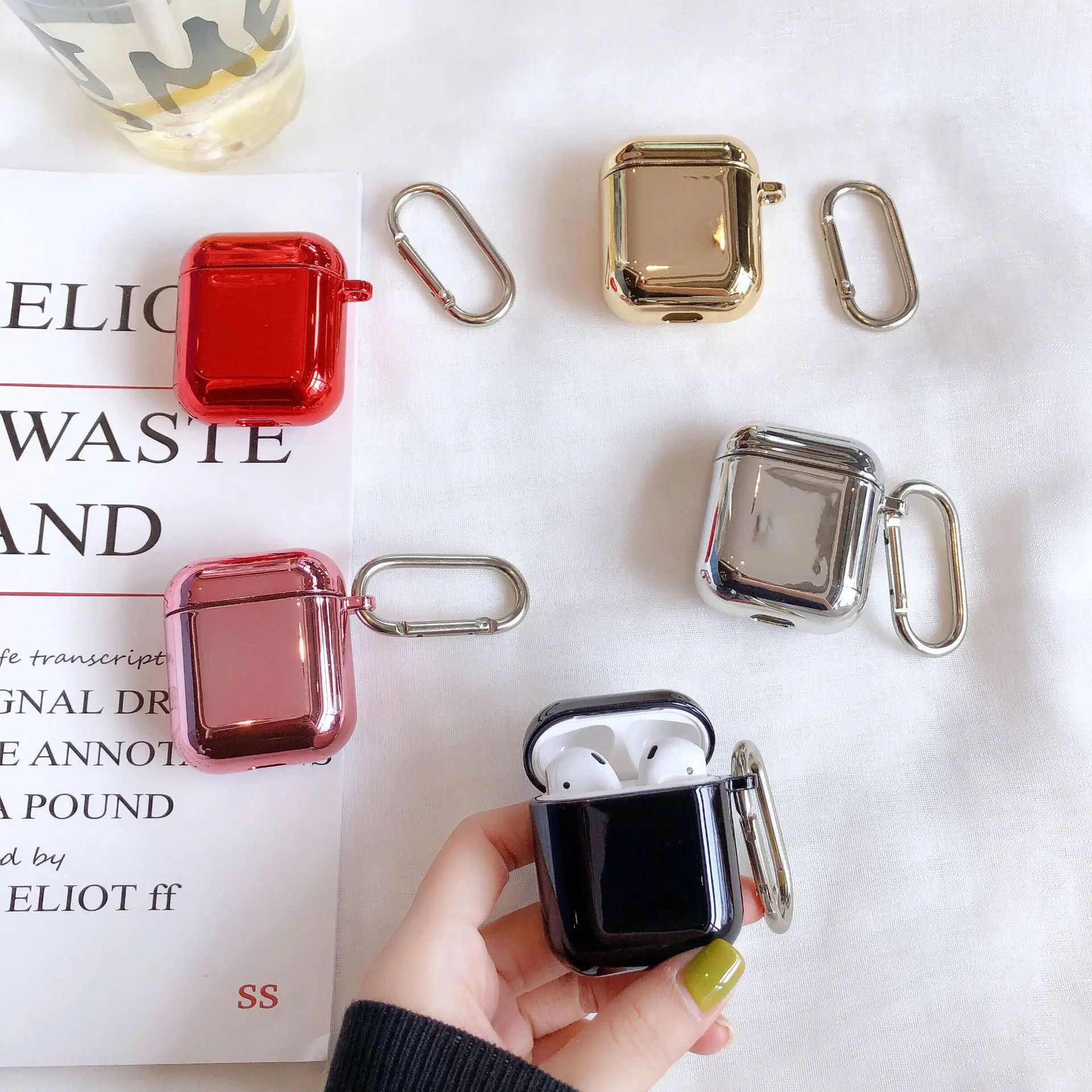 Горячая Новинка для Apple Airpods Bluetooth чехол наушников зеркальный ПК Airpod2 беспроводная