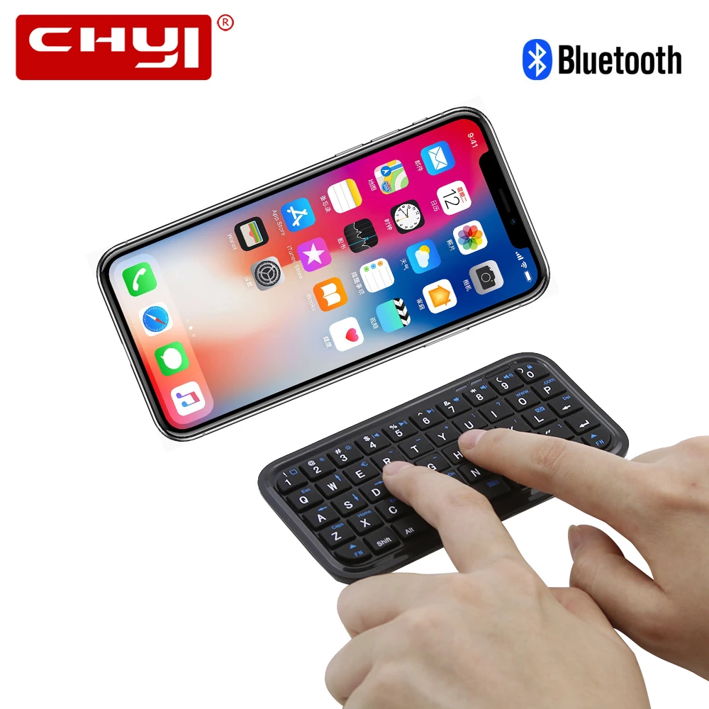 Ультратонкая Беспроводная Bluetooth клавиатура CHYI портативная мини для компьютера