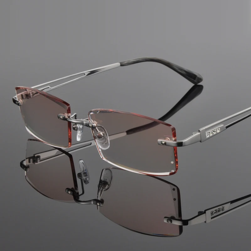 

Men's Rimless Glasses Frame Glasses Rimless Glasses Trimming Finished Glasses Frame Myopia Mens Prescription Glasses