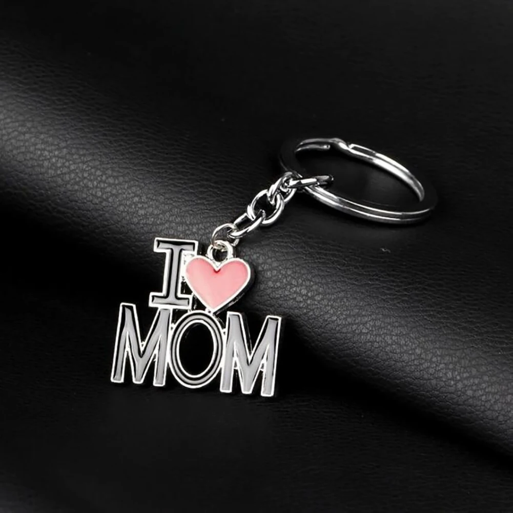 Брелок с надписью I Love Mom/Dad/Mama/Papa цепочка для ключей подвесками ювелирное