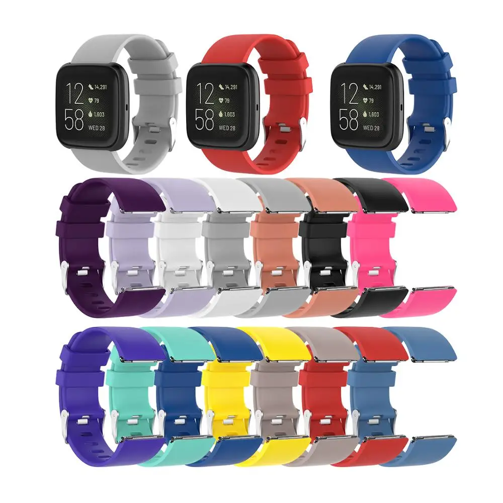 Новинка 23 мм ремешки для часов Fitbit Versa/Versa 2 lite полосы мягкого Замена TPU спортивный
