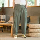 Брюки MrGB мужские прямые, повседневные штаны в китайском стиле, хлопково-льняные однотонные, весна-лето