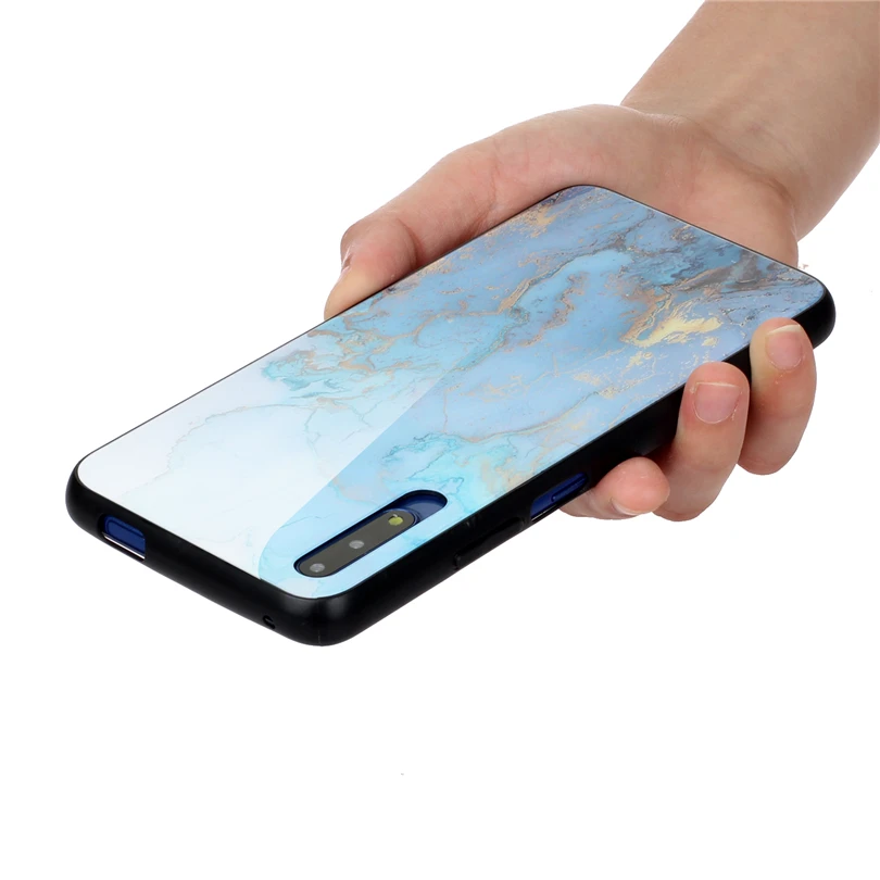 Водонепроницаемый чехол для телефона Huawei Honor 8C 8X 8A мраморный из закаленного