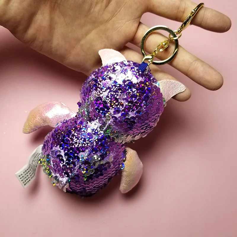 13 см расшитая блестками Сова плюшевая игрушка милый брелок розовый фиолетовый