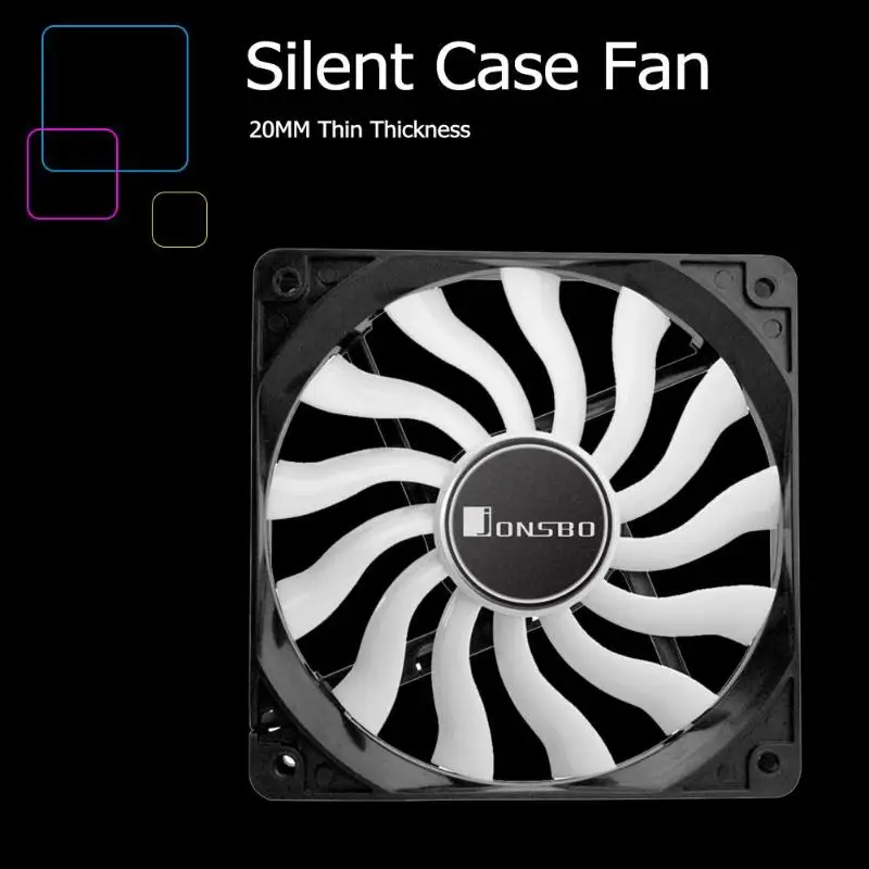 JONSBO Вентилятор охлаждения корпуса компьютера 12020 тихий ПК Coller 3Pin 4Pin шасси тихий радиатор