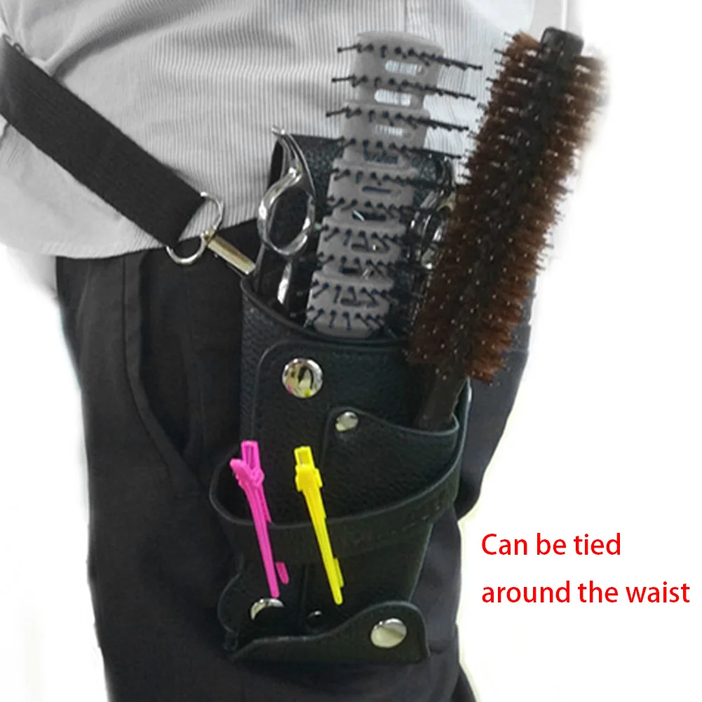 

Hair Scissor Bag Clips Comb Case Hairdressing Barber Hair Scissor Holster Pouch Holder Tool Salon Waist Pack Belt PU Leather Bag