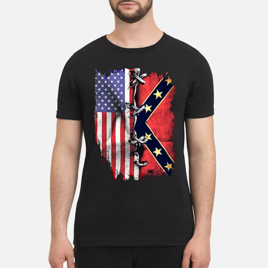 Футболка унисекс с американским флагом и Конфедерации | Мужская одежда