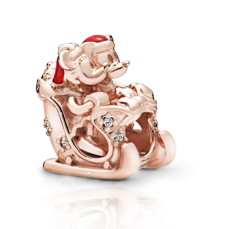 Новинка, зимние серебряные бусины 925 пробы, рождественские амулеты Eeyore, подходят к оригинальным браслетам Pandora, Женские Ювелирные изделия DIY