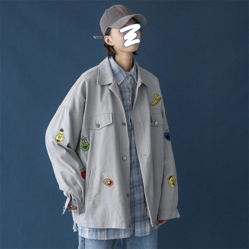 Женский джинсовый кардиган зимняя куртка с длинным рукавом Свободная