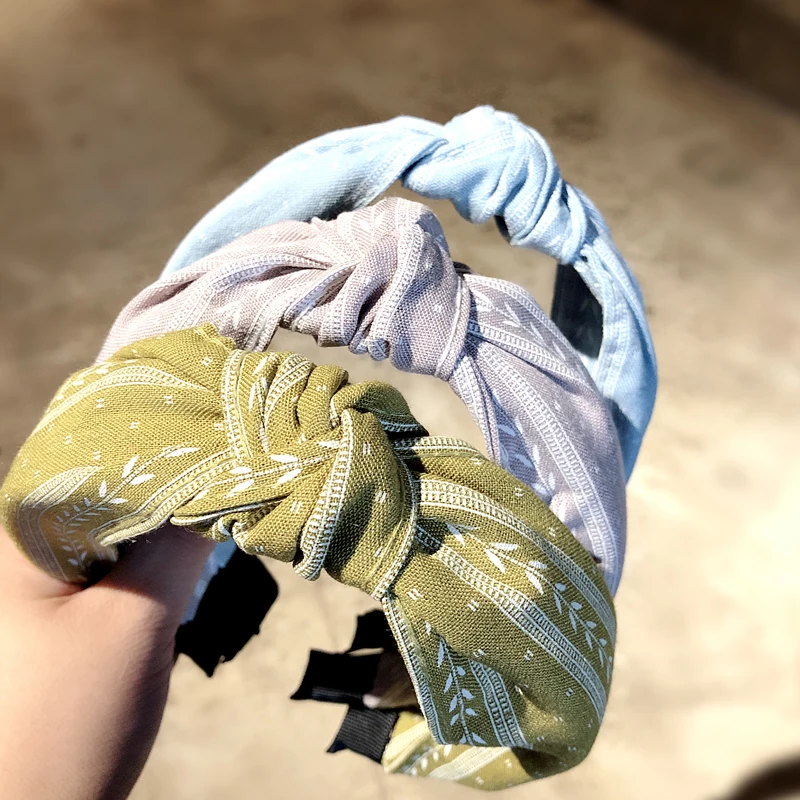 Новинка модная женская элегантная вязаная широкая повязка для волос Pj с принтом