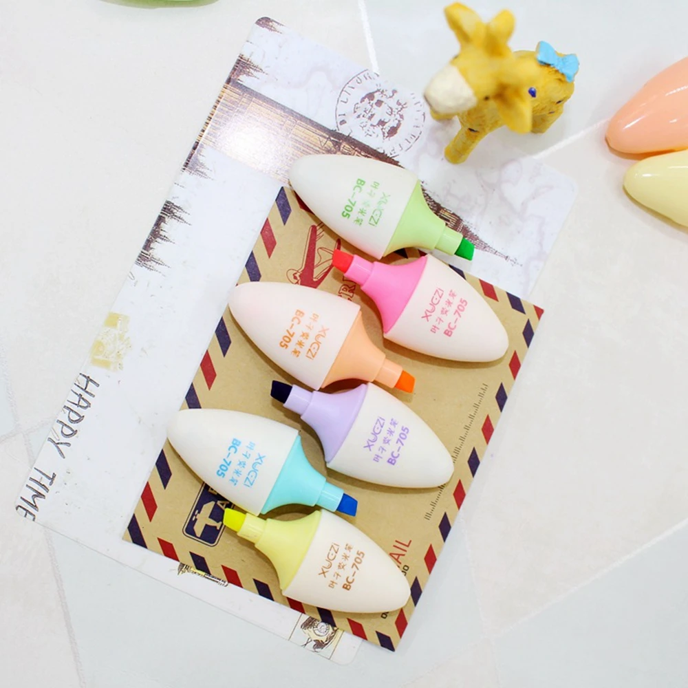 6 шт./компл. лист мини маркер ручка кавайные ручки канцелярских принадлежностей