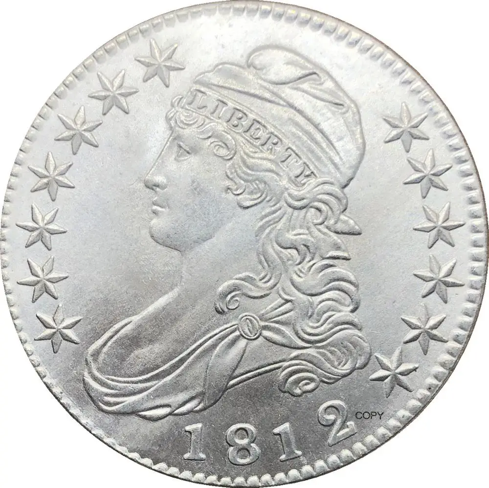 1812 Соединенные Штаты 50 центов доллар Свобода Орел закрытый бюст половина доллара