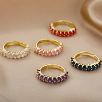 luxury zircon rings for women girls crystal engagement wedding ring adjustable party finger rings jewelry gift bague