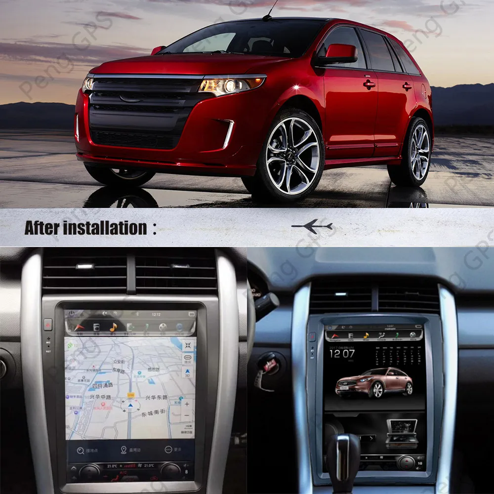 For Ford EDGE 2007 - 2014 Android Car Radio Stereo Multimedia Player Autoradio Tesla Style Audio PX6 GPS Navi Head unit | Автомобили и