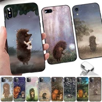 toplbpcs bright hedgehog in the fog phone case for iphone 11 12 13 mini pro xs max 8 7 6 6s plus x 5s se 2020 xr cover