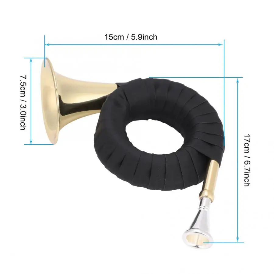 Мини Латунь Bb охотничий рожок микро французский Рог латунный набор инструментов деревянный духовой инструмент Аксессуары