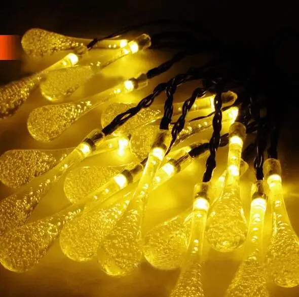 

Solar water droplet lamp string 4m 20LED lantern Christmas Day courtyard decorative lamp outdoor waterproof