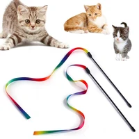 1pcs cat wand toy cute funny colorful rod teaser stick plastic pet toys for cats interactive teaser cat toys pet supplies
