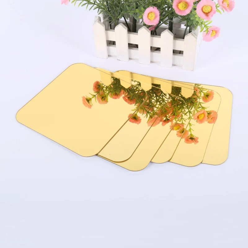 Творческая мебель DIY 6 шт. Квадратное зеркало Tile тупой угол настенные наклейки 3D декаль мозаика домашнего декора на.