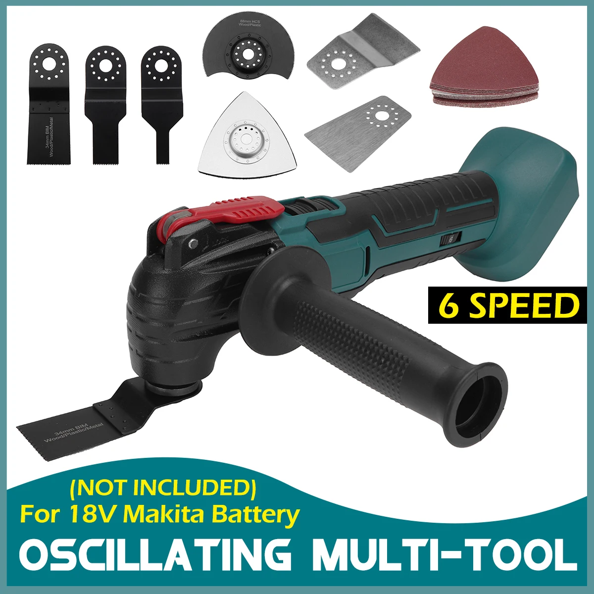 

Multifunction Tool Oscillating Multi-Tools Variable Speed Electric Home Decoration Trimmer Electric Saw for 18V Makita Battery