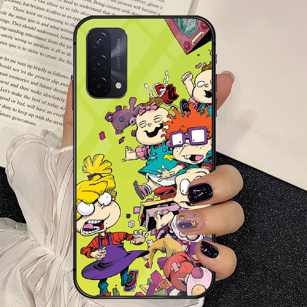 

Cartoon Rugrat Funny Phone Tempered Glass Case Cover For oppo realme find a x c xt gt 2 53 3 6 7 50 11 Pro lite 5g