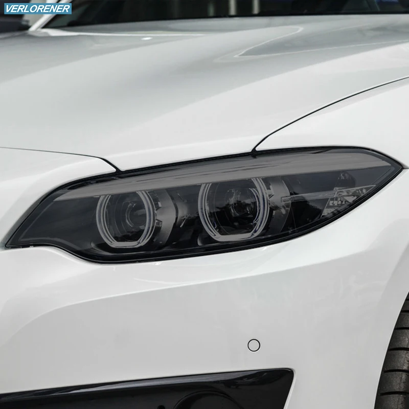 2 Pcs Car Headlight Protective Film Smoked Black Tint Wrap Vinyl Transparent TPU Sticker For BMW 2 Series F22 F23 Accessories 2 Pcs Car Headlight Protective Film Smoked Black Tint Wrap Vinyl Transparent TPU Sticker For BMW 2 Series F22 F23 Accessories