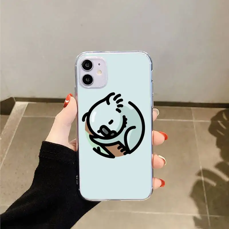 

Animal sleeping koala Phone Cases Transparent for iPhone 6 7 8 11 12 s mini pro X XS XR MAX Plus