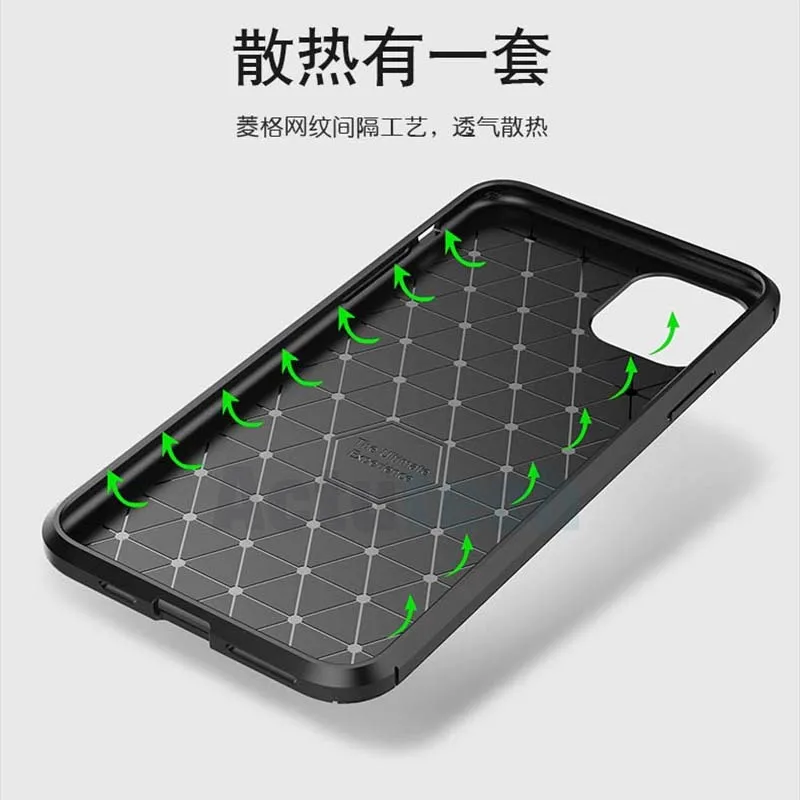 

Carbon Fiber Style Case For iPhone 11 Pro Max 2019 Shockproof Froested Soft TPU Gel Case Cover Skin