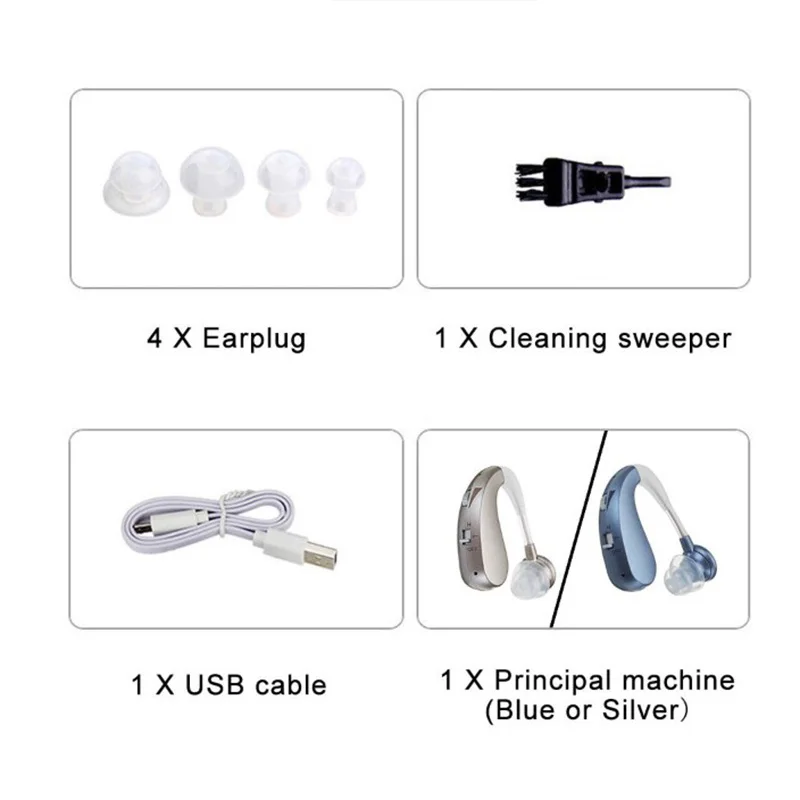 HHE Hearing Aids Sound Amplifier Rechargeable Mini Digital Invisible Deaf-Aid Behind The Ear Aid For Aged Health Care Audifonos |