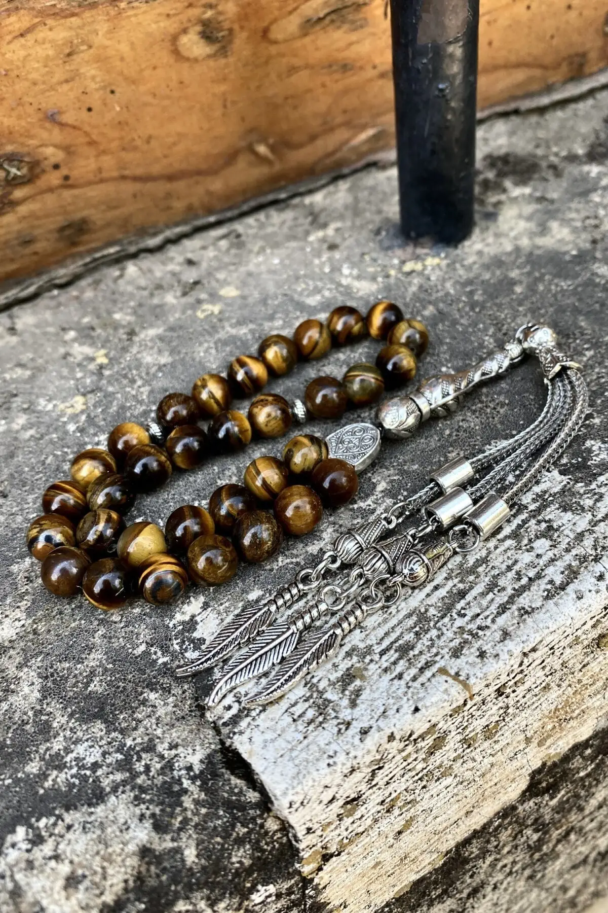 

MNTAKI Sphere Cut Tiger Eye Prayer Beads TSB0004470