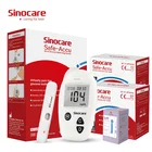 Глюкометр Sinocare Safe-Accu для измерения уровня сахара в крови при диабете, комплект с 50100200 тестовыми полосками и ланцетами