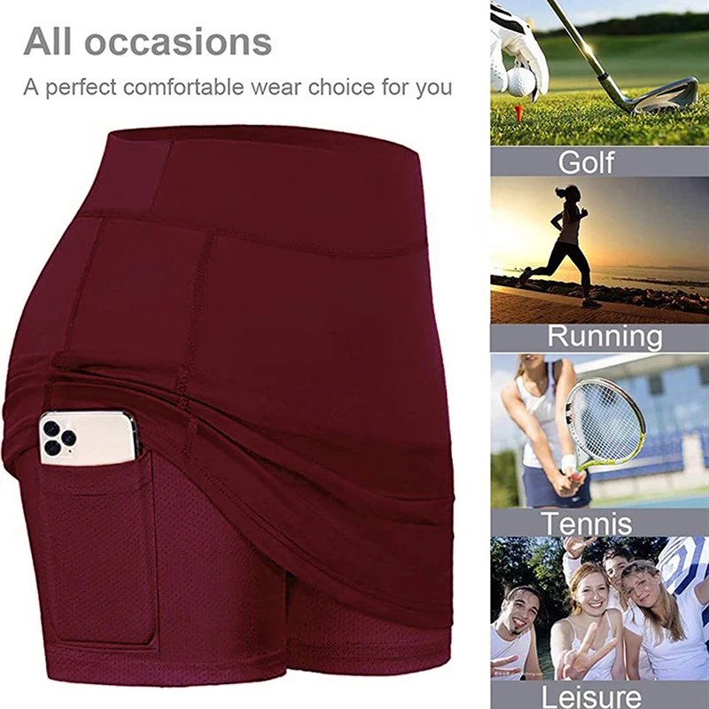 

NEW Women's Active Athletic Skorts Skirt with Pocket UV Protection for Running Tennis Golf Workout Fitness Running Yoga Short