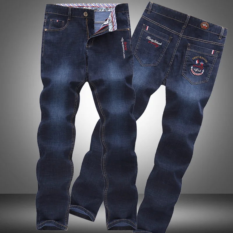 Джинсы мужские классические плотные на молнии стрейч 2021 | Мужская одежда